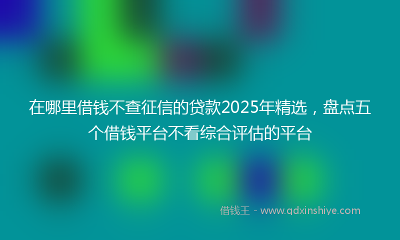 在哪里借钱不查征信的贷款2025年精选，盘点五个借钱平台不看综合评估的平台