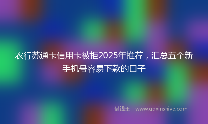 农行苏通卡信用卡被拒2025年推荐，汇总五个新手机号容易下款的口子