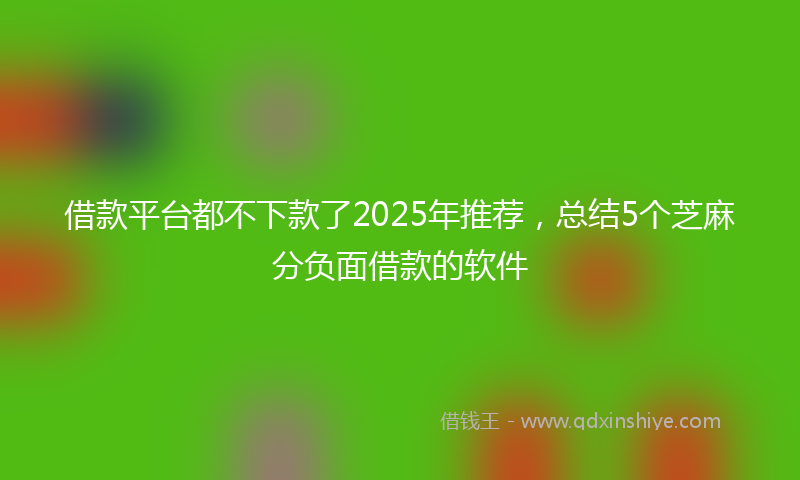 借款平台都不下款了2025年推荐，总结5个芝麻分负面借款的软件