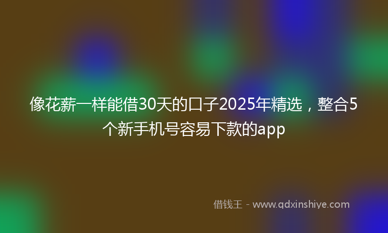 像花薪一样能借30天的口子2025年精选，整合5个新手机号容易下款的app