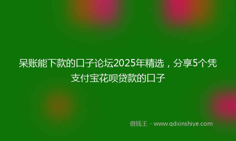 呆账能下款的口子论坛2025年精选，分享5个凭支付宝花呗贷款的口子