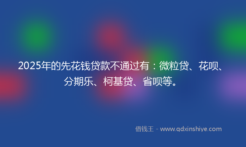 2025年的先花钱贷款不通过有：微粒贷、花呗、分期乐、柯基贷、省呗等。