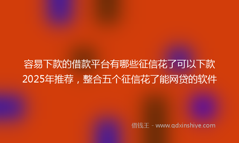 容易下款的借款平台有哪些征信花了可以下款2025年推荐，整合五个征信花了能网贷的软件