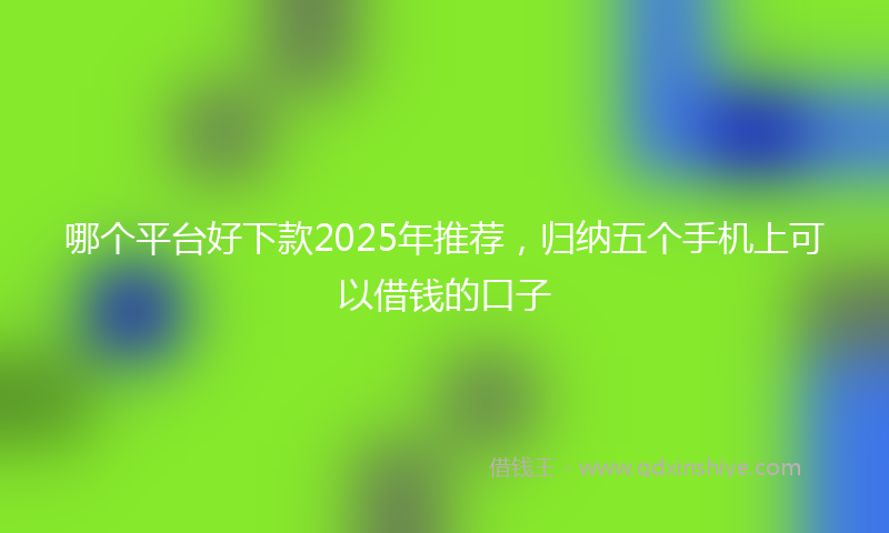 哪个平台好下款2025年推荐，归纳五个手机上可以借钱的口子