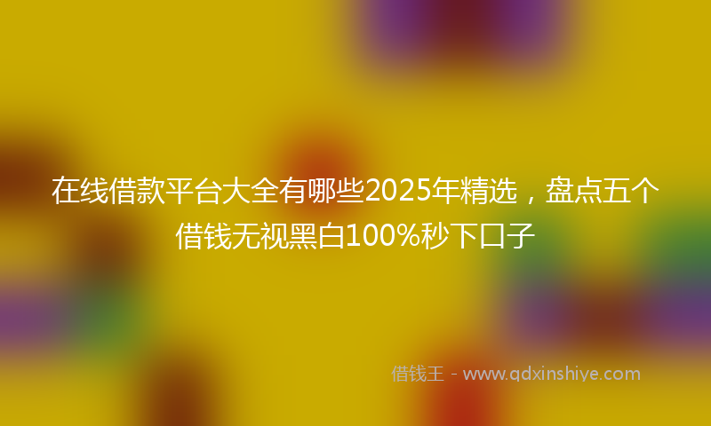 在线借款平台大全有哪些2025年精选，盘点五个借钱无视黑白100%秒下口子