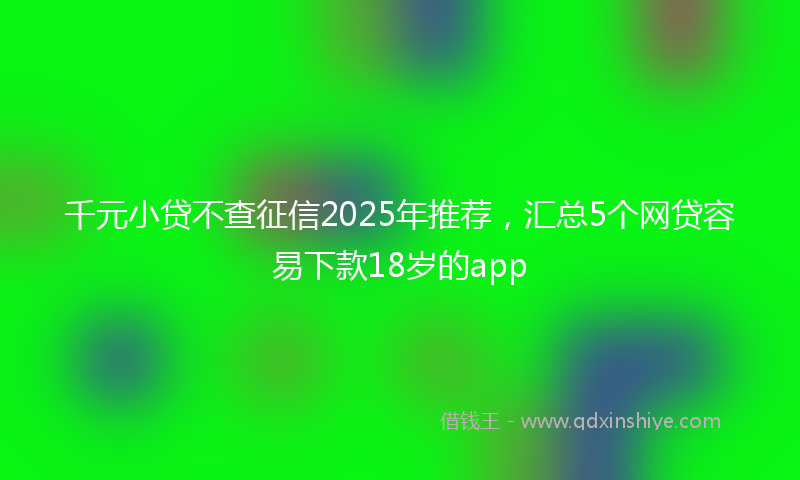千元小贷不查征信2025年推荐，汇总5个网贷容易下款18岁的app