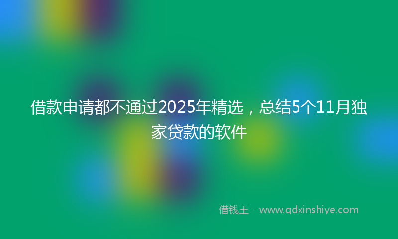 借款申请都不通过2025年精选，总结5个11月独家贷款的软件