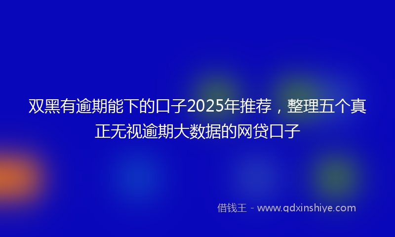 双黑有逾期能下的口子2025年推荐，整理五个真正无视逾期大数据的网贷口子
