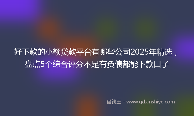 好下款的小额贷款平台有哪些公司2025年精选，盘点5个综合评分不足有负债都能下款口子