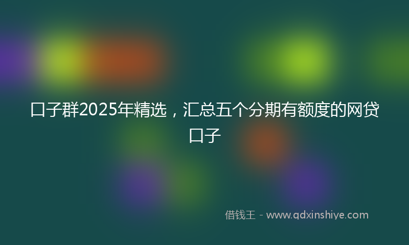 口子群2025年精选，汇总五个分期有额度的网贷口子