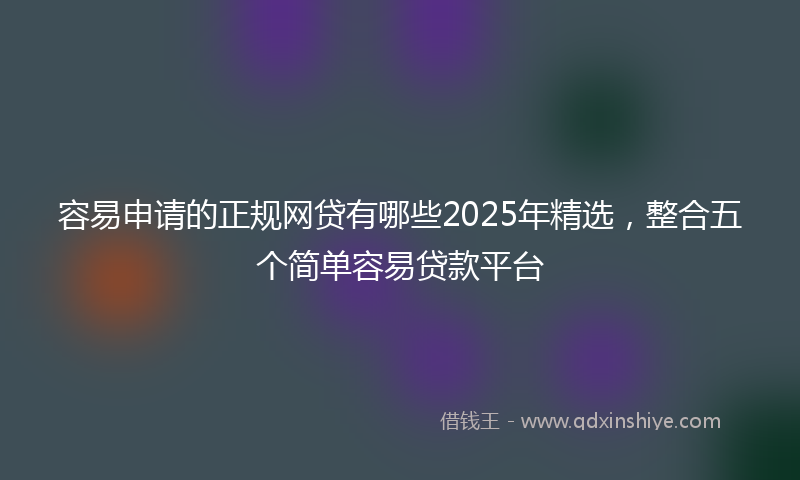 容易申请的正规网贷有哪些2025年精选，整合五个简单容易贷款平台