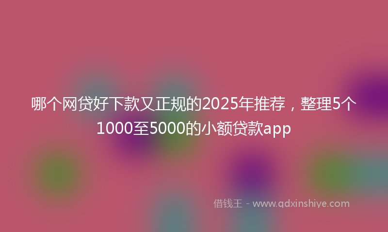 哪个网贷好下款又正规的2025年推荐，整理5个1000至5000的小额贷款app