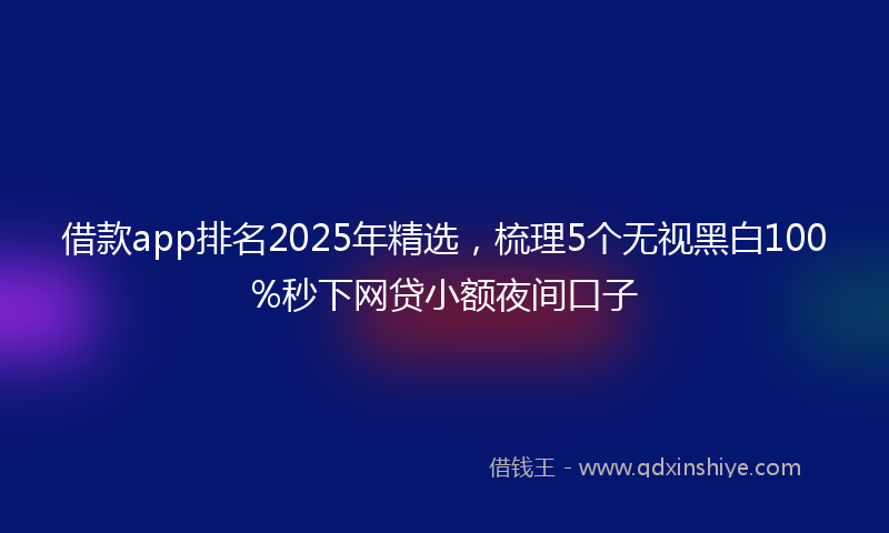 借款app排名2025年精选，梳理5个无视黑白100%秒下网贷小额夜间口子