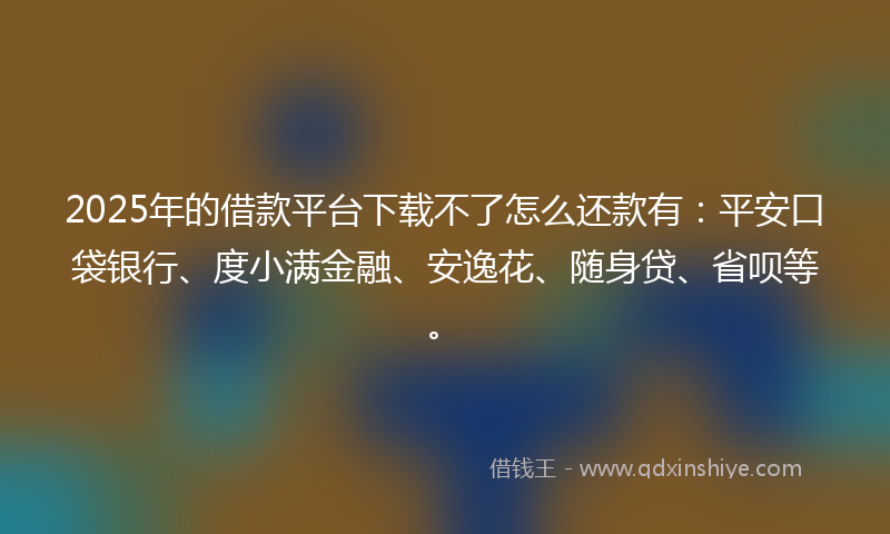 2025年的借款平台下载不了怎么还款有：平安口袋银行、度小满金融、安逸花、随身贷、省呗等。