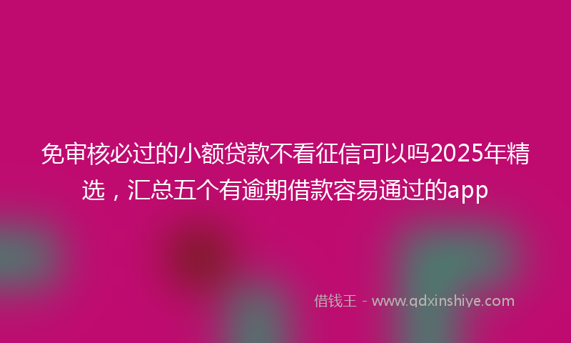 免审核必过的小额贷款不看征信可以吗2025年精选，汇总五个有逾期借款容易通过的app