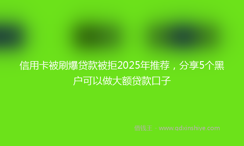 信用卡被刷爆贷款被拒2025年推荐，分享5个黑户可以做大额贷款口子