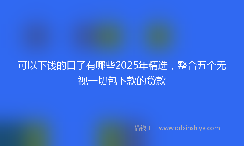 可以下钱的口子有哪些2025年精选，整合五个无视一切包下款的贷款