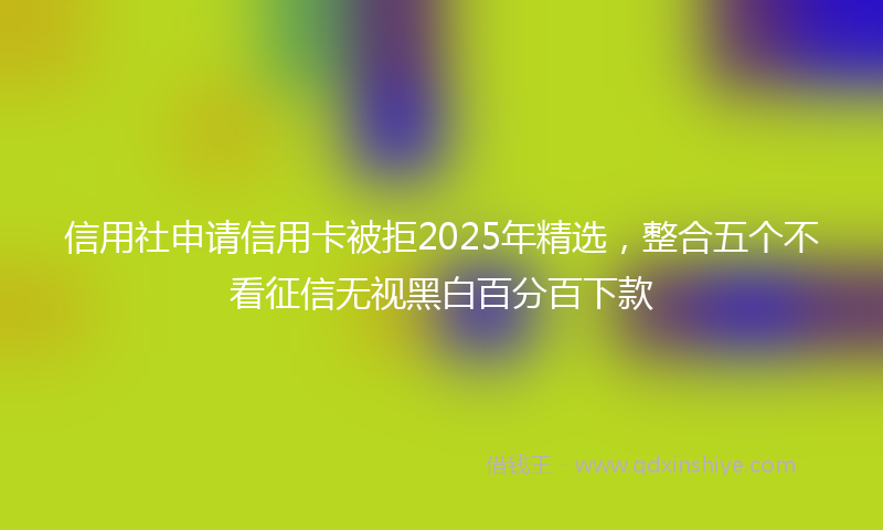 信用社申请信用卡被拒2025年精选，整合五个不看征信无视黑白百分百下款