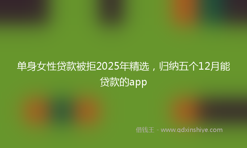 单身女性贷款被拒2025年精选，归纳五个12月能贷款的app