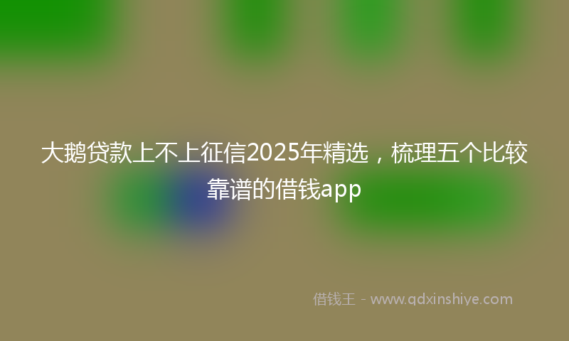 大鹅贷款上不上征信2025年精选，梳理五个比较靠谱的借钱app