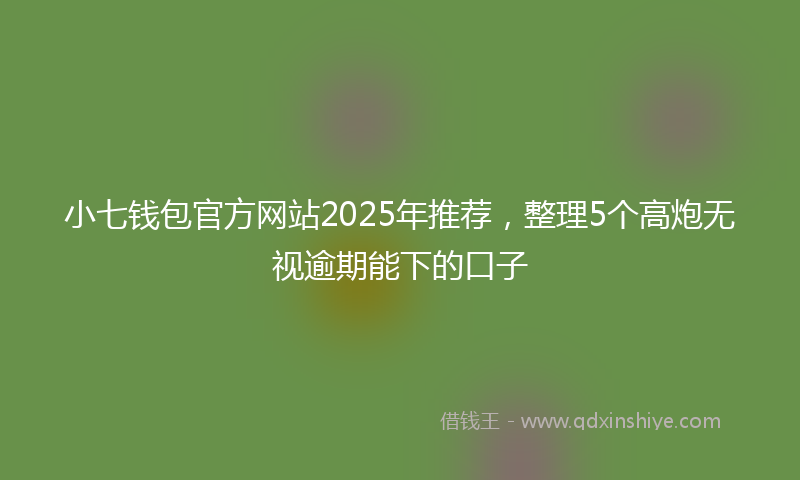 小七钱包官方网站2025年推荐，整理5个高炮无视逾期能下的口子