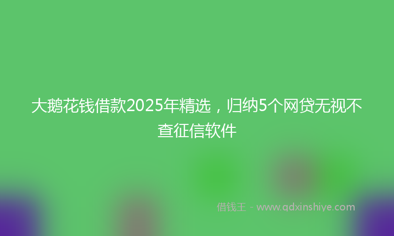大鹅花钱借款2025年精选，归纳5个网贷无视不查征信软件