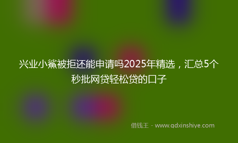 兴业小鯊被拒还能申请吗2025年精选，汇总5个秒批网贷轻松贷的口子