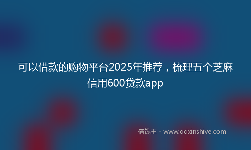 可以借款的购物平台2025年推荐，梳理五个芝麻信用600贷款app