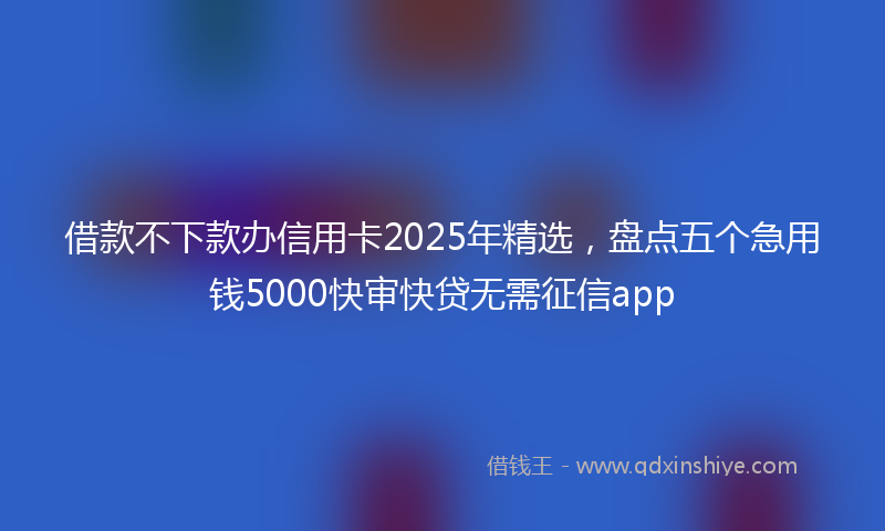 借款不下款办信用卡2025年精选，盘点五个急用钱5000快审快贷无需征信app