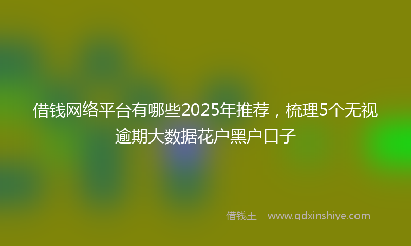 借钱网络平台有哪些2025年推荐，梳理5个无视逾期大数据花户黑户口子