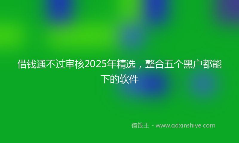 借钱通不过审核2025年精选，整合五个黑户都能下的软件