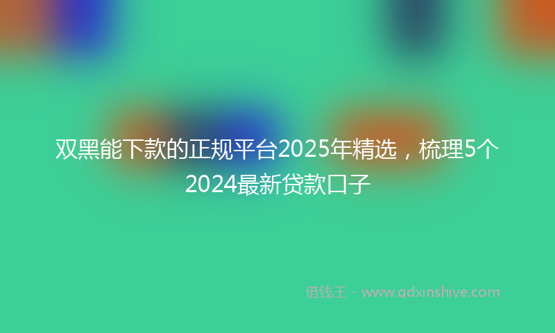 双黑能下款的正规平台2025年精选，梳理5个2024最新贷款口子