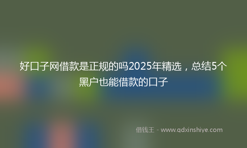 好口子网借款是正规的吗2025年精选，总结5个黑户也能借款的口子