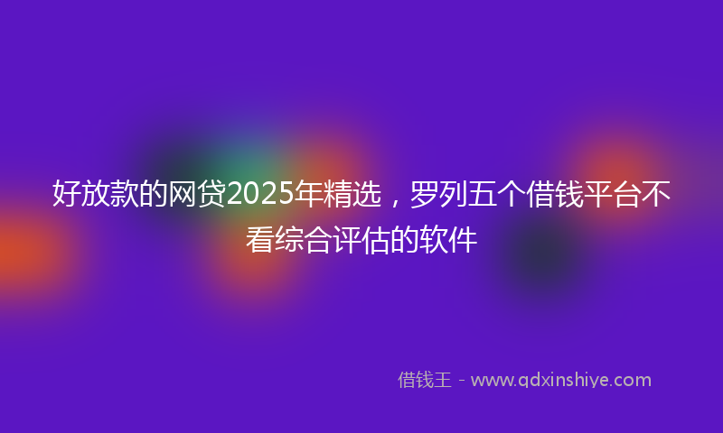 好放款的网贷2025年精选，罗列五个借钱平台不看综合评估的软件