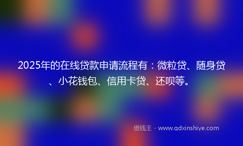 2025年的在线贷款申请流程有：微粒贷、随身贷、小花钱包、信用卡贷、还呗等。
