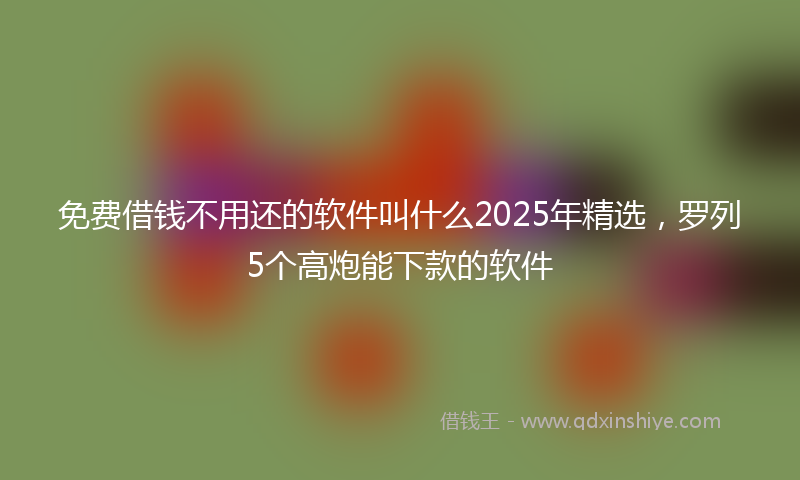 免费借钱不用还的软件叫什么2025年精选，罗列5个高炮能下款的软件