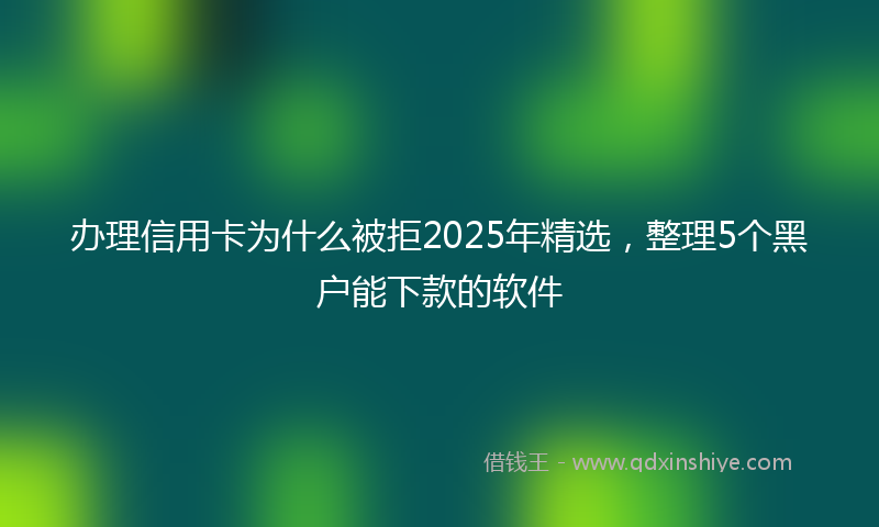 办理信用卡为什么被拒2025年精选，整理5个黑户能下款的软件