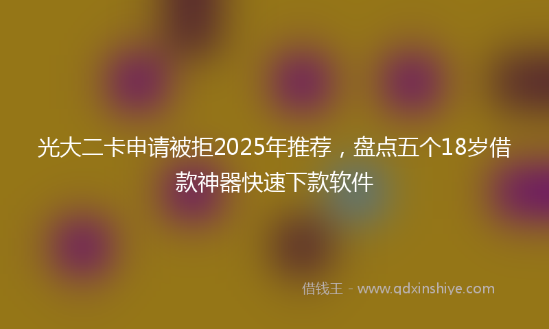 光大二卡申请被拒2025年推荐，盘点五个18岁借款神器快速下款软件