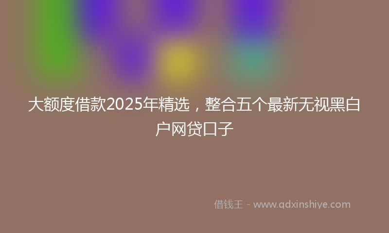 大额度借款2025年精选，整合五个最新无视黑白户网贷口子