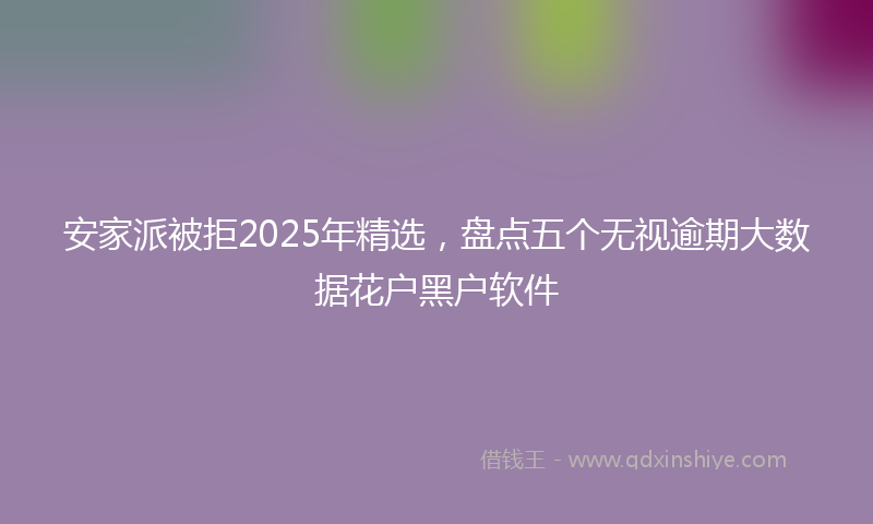 安家派被拒2025年精选，盘点五个无视逾期大数据花户黑户软件