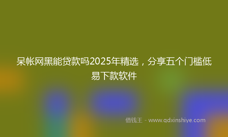 呆帐网黑能贷款吗2025年精选，分享五个门槛低易下款软件