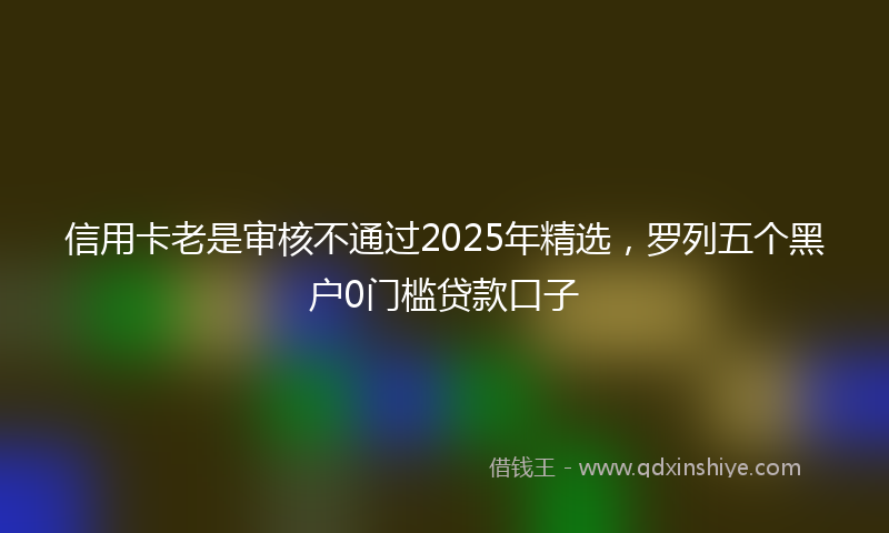 信用卡老是审核不通过2025年精选，罗列五个黑户0门槛贷款口子