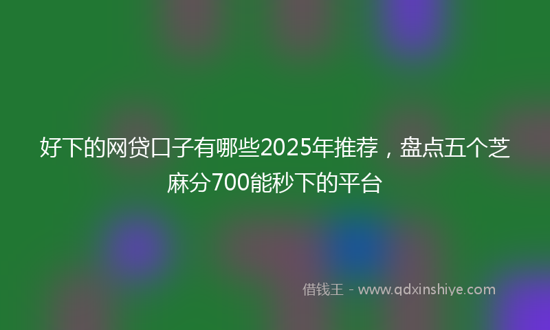 好下的网贷口子有哪些2025年推荐，盘点五个芝麻分700能秒下的平台