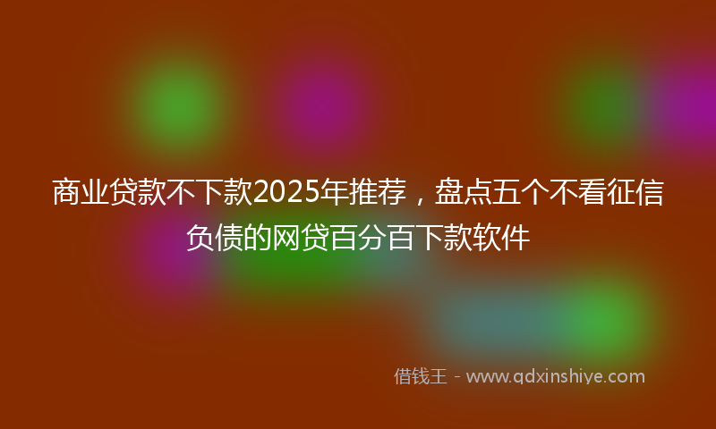 商业贷款不下款2025年推荐，盘点五个不看征信负债的网贷百分百下款软件