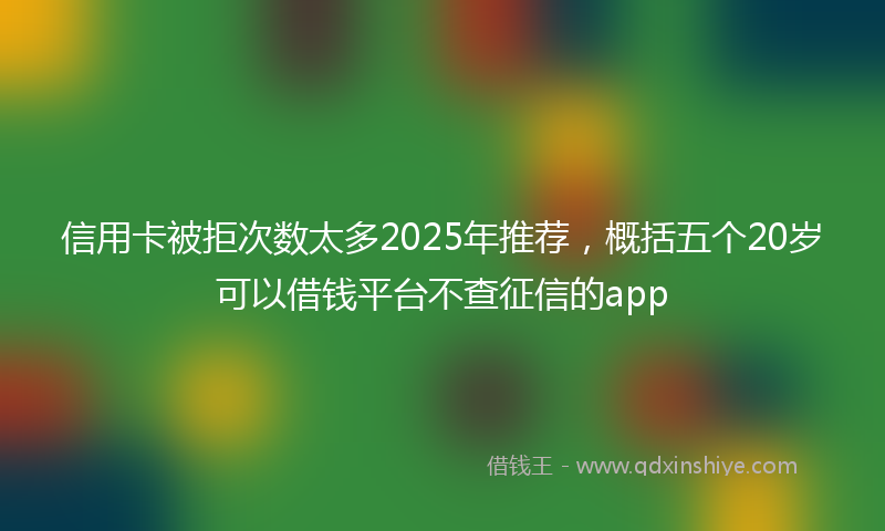信用卡被拒次数太多2025年推荐，概括五个20岁可以借钱平台不查征信的app