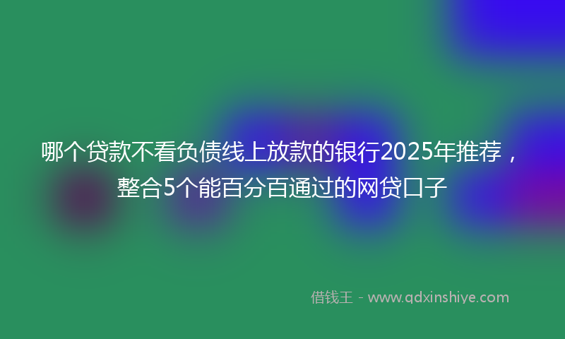 哪个贷款不看负债线上放款的银行2025年推荐，整合5个能百分百通过的网贷口子