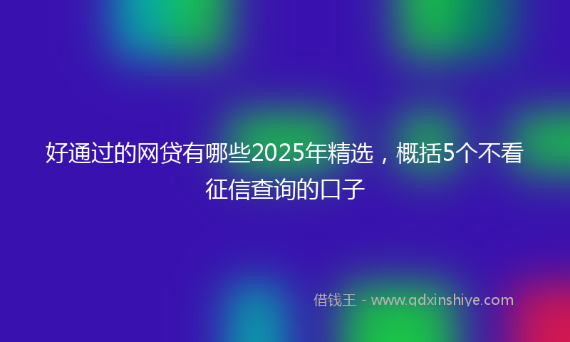 好通过的网贷有哪些2025年精选，概括5个不看征信查询的口子