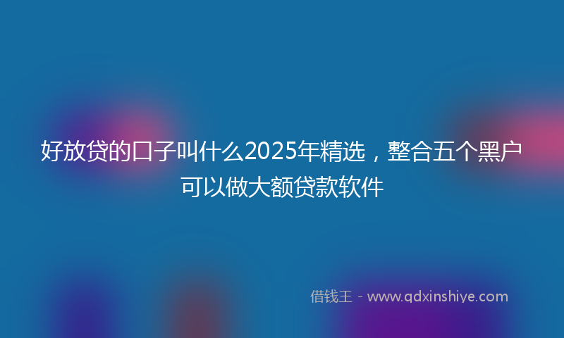 好放贷的口子叫什么2025年精选，整合五个黑户可以做大额贷款软件