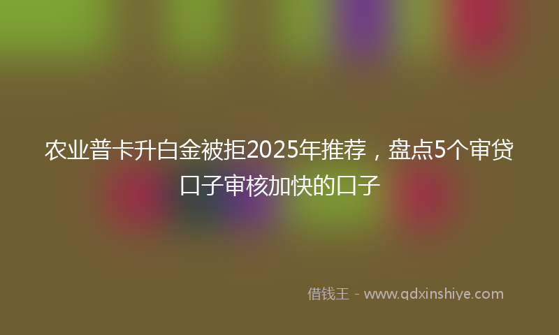 农业普卡升白金被拒2025年推荐，盘点5个审贷口子审核加快的口子