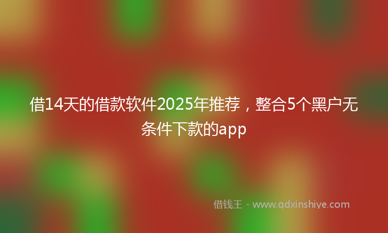 借14天的借款软件2025年推荐，整合5个黑户无条件下款的app